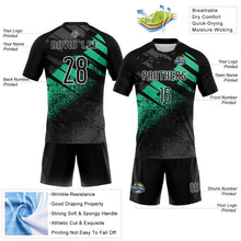 Load image into Gallery viewer, Custom Black Pea Green-White Splash Sublimation Volleyball Uniform Jersey
