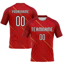 Load image into Gallery viewer, Custom Red White-Black Lines Sublimation Volleyball Uniform Jersey
