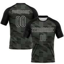 Load image into Gallery viewer, Custom Black White Lines Sublimation Volleyball Uniform Jersey
