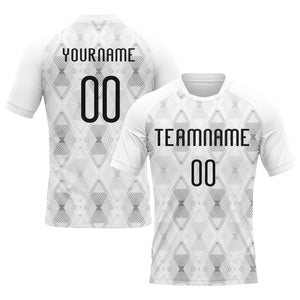 Custom White Black Geometric Shape Sublimation Volleyball Uniform Jersey