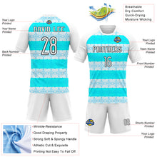 Load image into Gallery viewer, Custom White Lakes Blue-Black Abstract Shape Sublimation Volleyball Uniform Jersey
