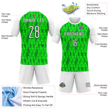 Load image into Gallery viewer, Custom Neon Green White-Black Abstract Shape Sublimation Volleyball Uniform Jersey
