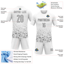 Load image into Gallery viewer, Custom White Black Geometric Shape Sublimation Volleyball Uniform Jersey
