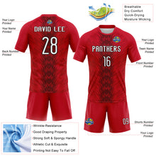 Load image into Gallery viewer, Custom Red White-Black Arrow Shape Sublimation Volleyball Uniform Jersey
