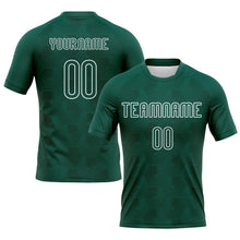 Load image into Gallery viewer, Custom Midnight Green White Geometric Shape Sublimation Volleyball Uniform Jersey
