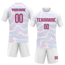 Load image into Gallery viewer, Custom White Pink-Black Liquid Fluid Sublimation Volleyball Uniform Jersey
