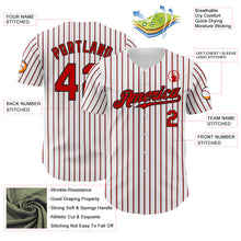 Load image into Gallery viewer, Custom White (Black Red Pinstripe) Red-Black Authentic Baseball Jersey
