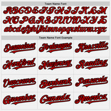 Load image into Gallery viewer, Custom White (Black Red Pinstripe) Red-Black Authentic Baseball Jersey
