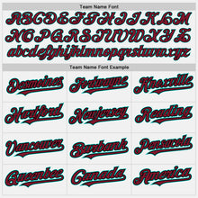 Load image into Gallery viewer, Custom White (Black Crimson Pinstripe) Crimson Black-Aqua Authentic Baseball Jersey
