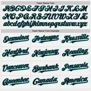 Custom White (Black Teal Pinstripe) Black-Teal Authentic Baseball Jersey