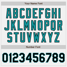 Load image into Gallery viewer, Custom White (Black Teal Pinstripe) Black-Teal Authentic Baseball Jersey
