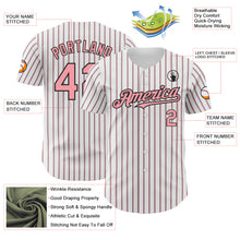 Load image into Gallery viewer, Custom White (Black Medium Pink Pinstripe) Silver-Black Authentic Baseball Jersey
