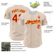 Load image into Gallery viewer, Custom White (Red Gold Pinstripe) Red-Gold Authentic Baseball Jersey
