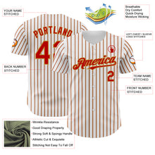 Load image into Gallery viewer, Custom White (Red Old Gold Pinstripe) Red-Old Gold Authentic Baseball Jersey
