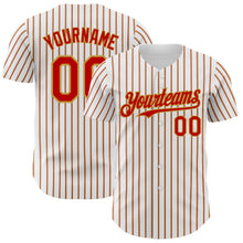 Load image into Gallery viewer, Custom White (Red Old Gold Pinstripe) Red-Old Gold Authentic Baseball Jersey
