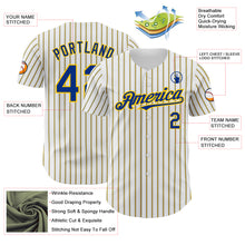 Load image into Gallery viewer, Custom White (Royal Yellow Pinstripe) Royal-Yellow Authentic Baseball Jersey
