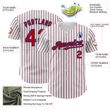 Load image into Gallery viewer, Custom White (Royal Red Pinstripe) Red-Royal Authentic Baseball Jersey
