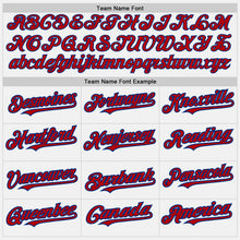 Load image into Gallery viewer, Custom White (Royal Red Pinstripe) Red-Royal Authentic Baseball Jersey
