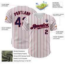 Load image into Gallery viewer, Custom White (Navy Red Pinstripe) Navy-Red Authentic Baseball Jersey
