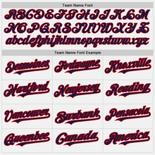 Load image into Gallery viewer, Custom White (Navy Red Pinstripe) Navy-Red Authentic Baseball Jersey
