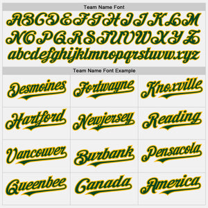 Custom White (Green Gold Pinstripe) Green-Gold Authentic Baseball Jersey