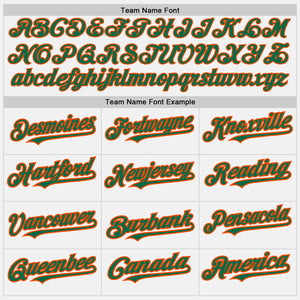 Custom White (Kelly Green Orange Pinstripe) Kelly Green-Orange Authentic Baseball Jersey