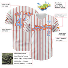 Load image into Gallery viewer, Custom White (Light Blue Orange Pinstripe) Light Blue-Orange Authentic Baseball Jersey
