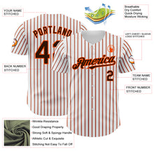 Load image into Gallery viewer, Custom White (Brown Orange Pinstripe) Brown-Orange Authentic Baseball Jersey
