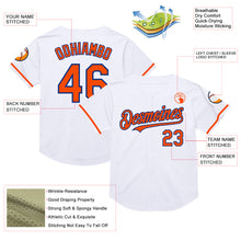 Load image into Gallery viewer, Custom White Orange-Royal Mesh Authentic Throwback Baseball Jersey

