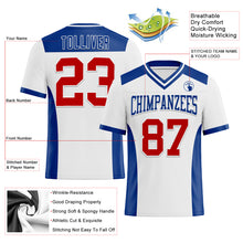 Load image into Gallery viewer, Custom White Red-Royal Mesh Authentic Football Jersey
