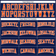 Load image into Gallery viewer, Custom White Orange-Navy Mesh Authentic Football Jersey
