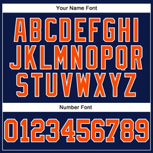 Load image into Gallery viewer, Custom White Orange-Navy Mesh Authentic Football Jersey
