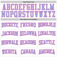 Load image into Gallery viewer, Custom White Pink-Light Blue Mesh Authentic Football Jersey
