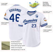 Load image into Gallery viewer, Custom White Royal Authentic Throwback Baseball Jersey
