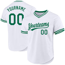 Load image into Gallery viewer, Custom White Kelly Green Authentic Throwback Baseball Jersey
