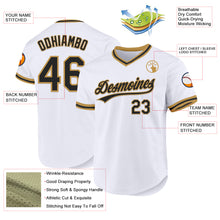 Load image into Gallery viewer, Custom White Black-Old Gold Authentic Throwback Baseball Jersey
