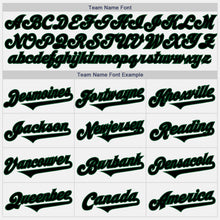 Load image into Gallery viewer, Custom White Black-Green Authentic Baseball Jersey
