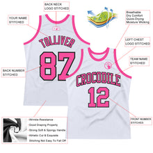 Load image into Gallery viewer, Custom White Pink-Black Authentic Throwback Basketball Jersey
