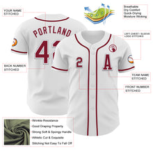 Load image into Gallery viewer, Custom White Crimson-Gray Authentic Baseball Jersey
