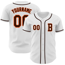 Load image into Gallery viewer, Custom White Brown-Orange Authentic Baseball Jersey
