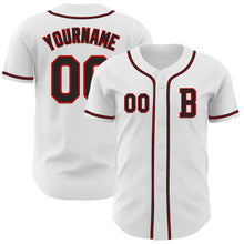 Load image into Gallery viewer, Custom White Black-Red Authentic Baseball Jersey
