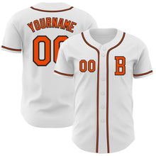 Load image into Gallery viewer, Custom White Orange-Black Authentic Baseball Jersey
