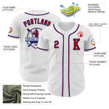 Load image into Gallery viewer, Custom White Red-Royal Authentic Baseball Jersey
