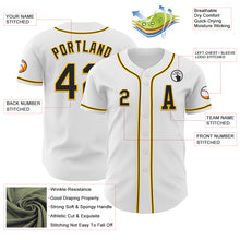 Load image into Gallery viewer, Custom White Black-Gold Authentic Baseball Jersey
