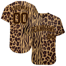 Load image into Gallery viewer, Custom 3D Pattern Design Leopard Skin Zebra Stripe Authentic Baseball Jersey
