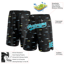 Load image into Gallery viewer, Custom Black Lakes Blue-White 3D Pattern Fish Authentic Basketball Shorts
