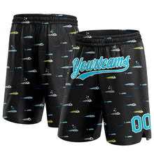 Load image into Gallery viewer, Custom Black Lakes Blue-White 3D Pattern Fish Authentic Basketball Shorts
