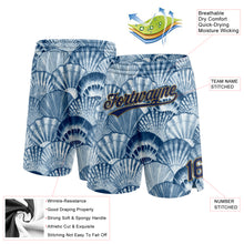 Load image into Gallery viewer, Custom Light Blue Navy-Old Gold 3D Pattern Shells Authentic Basketball Shorts
