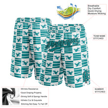 Load image into Gallery viewer, Custom Midnight Green Teal-Black 3D Pattern Sharks Authentic Basketball Shorts
