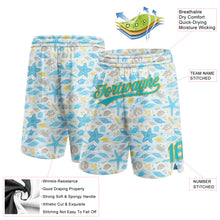 Load image into Gallery viewer, Custom White Lakes Blue-Gold 3D Pattern Starfishs And Shells Authentic Basketball Shorts
